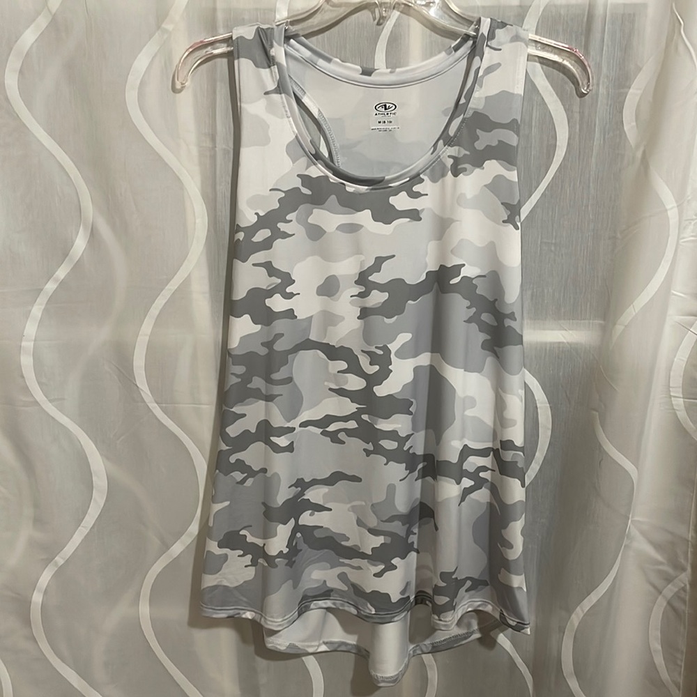Athletic Works Workout Top, Gray Camo